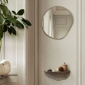 Ferm Living Dizajnové nástenné zrkadlo Pond Brass – small
