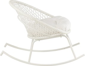 Biele ratanové záhradné hojdacie kreslo Zayo White - 118*82*78 cm