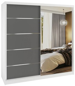 Šatníková skriňa SERENITY 200 cm šedý mat MBP SERENITY SZP5/0/W/SR/0/HIAL