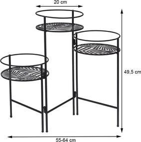 STOJAN NA KVETINÁČ TRIPLE 55X64X20 CM ČIERNA