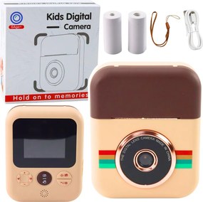 LEAN Toys Detský digitálny fotoaparát s tlačiarňou Instant Brown 3 rolky papiera