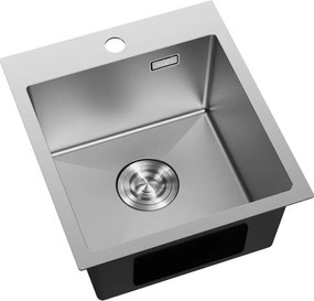 Mexen Solix, 1-komorový nerezový drez 400 x 450 mm, brúsená oceľ, 6401401000-01