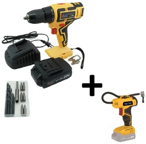 ASIST Aku vŕtačka 20V 2,0Ah v kufri s automatickým kompresorom 10Bar