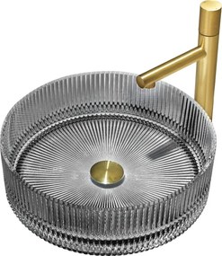 Mexen Eiva, sklenené umývadlo na dosku 39 × 39 cm, čierna, 24163970