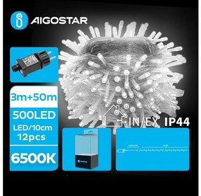 Aigostar B.V. Aigostar - LED Vonkajšia vianočná reťaz 500xLED/8 funkcií 53m IP44 studená biela AI0490