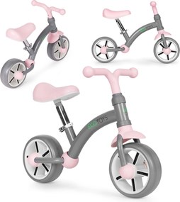 ECOTOYS odrážadlo pre deti 3+ EVA kolesá, nastaviteľné sedadlo 33–41 cm, sivé