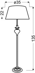 Candellux Strieborná stojacia lampa Gillenia pre žiarovku E27 51-11947