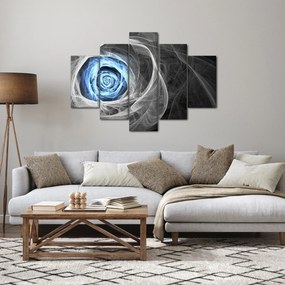 Obraz - Abstraktné ruže modrá (150x105 cm)