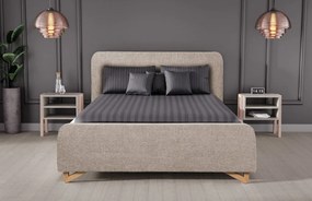 Posteľ Flamingo 180x200 cm, béžová cappuccino štruktúrovaná tkanina