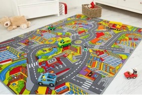 Detský koberec 140x200 cm, motív cesty%