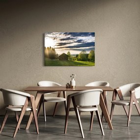 Obraz lesnej chaty (90x60 cm)