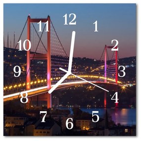 Nástenné sklenené hodiny Most 30x30 cm