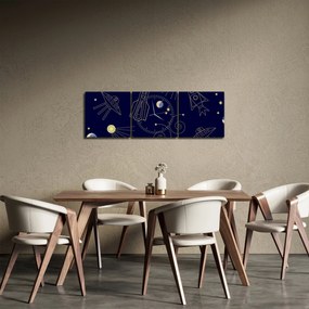 Obraz - Vesmír (s hodinami) (90x30 cm)
