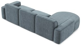 Sivomodrá ženilková rohová pohovka (ľavý roh/s leňoškou) Omao – Makamii