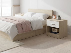 Nočné stolíky NOVERA sada 2 ks 39x28 cm, béžové/biele