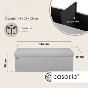 InternetovaZahrada Úložná lavica 114x38x38 cm - sivá