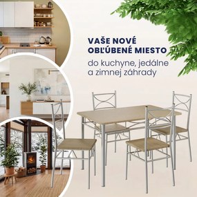 Jedálenská súprava PAUL,  5-dielna, dubová hnedá Jurhan