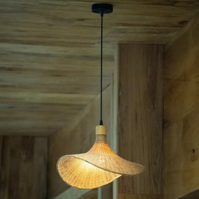 Toolight Toolight, bambusové závesné svietidlo 30cm 1xE27 APP1642-1CP, prírodná hnedá-čierna, OSW-05140