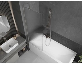 Mexen Next, 1-krídlová vaňová zástena 70 x 150 cm, 6mm sklo Ribs, oceľová, 895-070-000-00-09-97