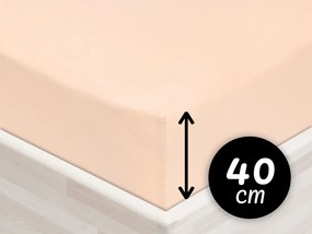 Jersey napínacie prestieradlo na extra vysoký matrac JR-021 Púdrové 180 x 220 - výška 40 cm
