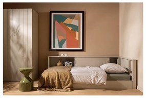 Sivá/béžová jednolôžková posteľ z borovicového dreva bez roštu 90x200 cm Carter – WOOOD