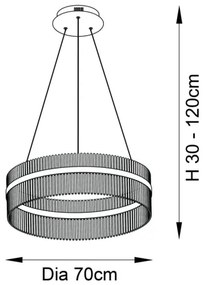 Endon 81908 - LED stmievateľný luster na lanku ADRIEL LED/58W/230V 3000K zlatý