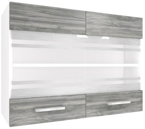 Kuchynská skrinka Belini horná 80 cm šedý antracit Glamour Wood  TOR SGW80/2/WT/GW1/0/E
