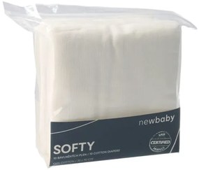 NEW BABY Látkové bavlnené plienky New Baby Softy 70 x 70 cm 10 ks biele