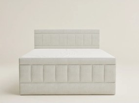 Béžová boxspring posteľ s úložným priestorom 200x200 cm Caya – Maison de Rêve