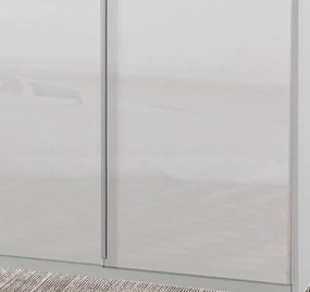 Šatníková skriňa New York D, 90 cm, biela / biely lesk