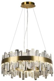 LED Stmievateľný krištáľový luster na lanku LED/80W/230V + diaľkové ovládanie