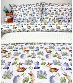 Detské bavlnené obliečky Lesné kamarátstva 140x200 / 70x90 cm – zips