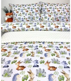 Detské bavlnené obliečky Lesné kamarátstva 140x200 / 70x90 cm – zips