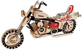 Woodcraft Drevené 3D puzzle Motorka HD I farebná