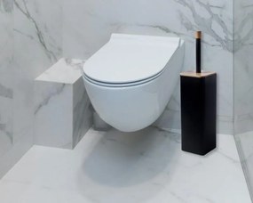 Erga Fonti, WC kefa voľne stojaca, čierna/bambus, ERG-YKA-P.FONTI-BLK