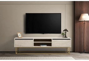 TV stolík/skrinka Esca 180 (zlatá + mramor svetlý) . Vlastná spoľahlivá doprava až k Vám domov. 1102107