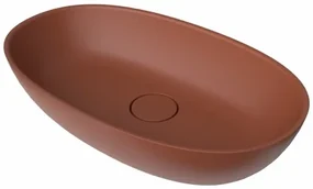Umývadlo na dosku SAT Aula 60x36 cm cooper brown mat bez otvoru pre batériu, bez prepadu SATAU6036CB