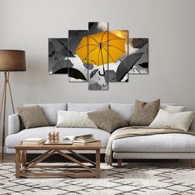 Obraz žltého dáždnika (150x105 cm)