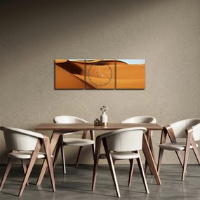 Obraz - Stopy v púšti (s hodinami) (90x30 cm)