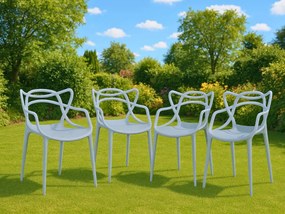 Sada 4 ks plastových stoličiek KATO svetlo sivých