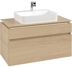 VILLEROY &amp; BOCH Legato závesná skrinka pod umývadlo na dosku (umývadlo v strede), 2 zásuvky, 1000 x 500 x 550 mm, Nordic Oak, B75600VJ