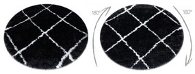 Kusový koberec shaggy Flan antracitový kruh 160cm