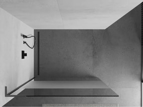 Mexen Kioto L, sprchová zástena Walk-In 100 x 200 cm, 8mm číre sklo-námraza, grafitový profil, 800-100-103-66-35