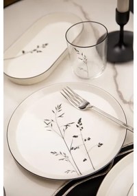 27-dielna jedálenská súprava, biela/čierna, porcelán