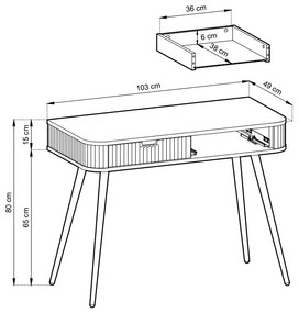 KONZOLA BELLISSA ČIERNA + ZLATÉ NOHY
