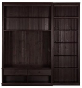 Hnedá TV zostava z borovicového dreva 214x223 cm Anita – Støraa