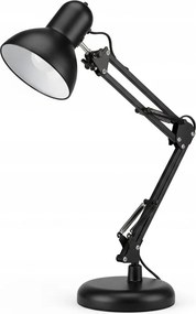 Smart LED Čierna kovová stolná lampa nastaviteľná s klipom 1xE27