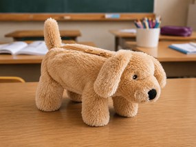 Školský peračník psík ROCKY, svetlohnedý