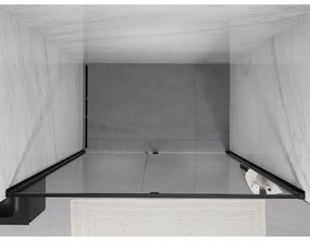 Mexen Exo, 1-krídlové dvere do otvoru 150x200 cm, 6mm číre sklo, čierny profil, 819-150-000-70-00