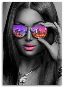 Gario Obraz na plátne Pop art dievča s okuliarmi New York Rozmery: 40 x 60 cm